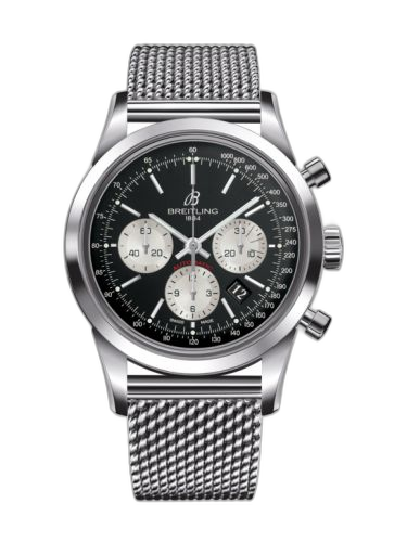 [AB015212/BF26/154A] Transocean Chronograph Stainless Steel / Reverse Panda / Bracelet