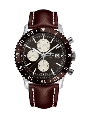 [Y2431033.Q621.443X] Chronoliner Stainless Steel / Bronze / Calf