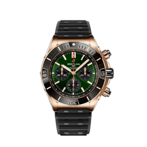 [RB01361A1L1S1] Super Chronomat B01 44 Red Gold / Green / Rubber Rouleaux