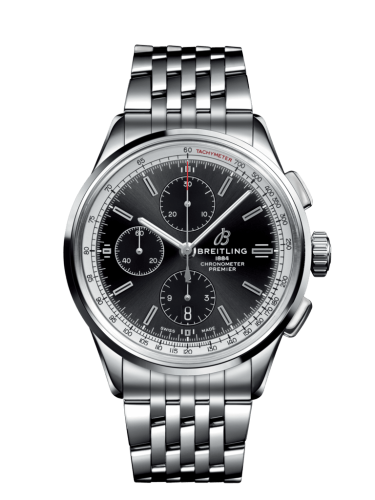 [A1331535B1A1] Premier Chronograph 42 Stainless Steel / Black / Bracelet