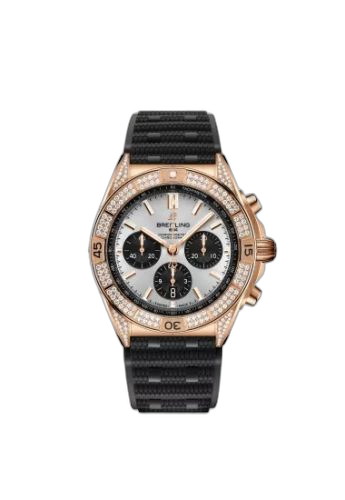 [RB0134721G1S2] Chronomat B01 42 Red Gold - Diamond / Silver / Rubber