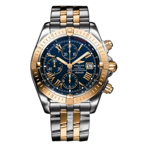 [C1335611/C710] Chronomat Evolution Stainless Steel / Yellow Gold / Blue - Roman