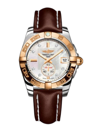 [C3733012/A725/416X/A16BA.1] Galactic 36 Automatic Stainless Steel / Rose Gold / Pearl Diamond / Calf
