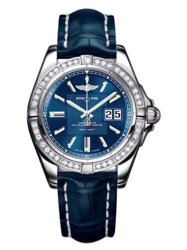 [A49350LA.C806.718P] Galactic 41 Stainless Steel / Diamond / Metallica Blue / Croco