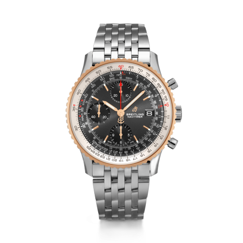 [U13324211B1A1 (aka: U1332421.BG73.451A)] Navitimer 1 Chronograph 41 Stainless Steel / Red Gold / Black / Bracelet