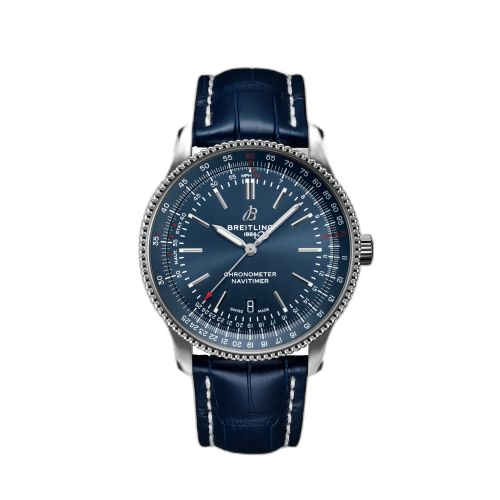[A17326161C1P4] Navitimer Automatic 41 Automatic Stainless Steel / Blue / Croco / Folding