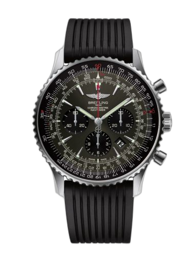 [AB01271A.F570.252S] Navitimer 01 46 Stainless Steel / Stratos Grey / Rubber