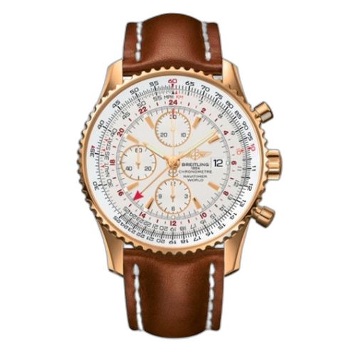 [H2432212.G664.439X] Navitimer World Red Gold / Silver / Calf