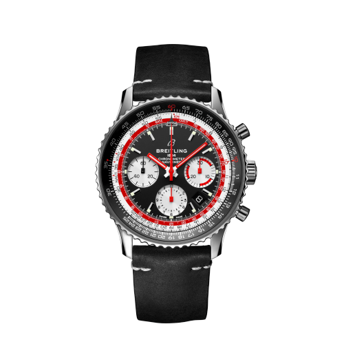 [AB01211B1B1X1] Navitimer 1 B01 Chronograph 43 Stainless Steel / Airline Editions SwissAir / Calf / Pin