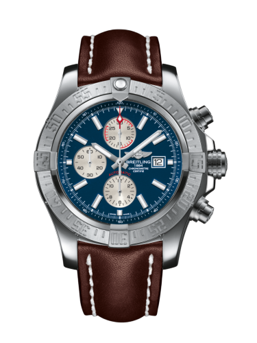 [A1337111/C871/443X/A20BA.1] Super Avenger II Stainless Steel / Mariner Blue / Calf / Pin