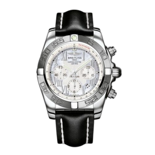 [AB011011/A691/435X] Chronomat 44 Stainless Steel / MOP - Roman / Calf