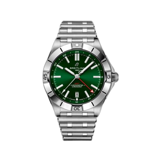 [A32398101L1] Chronomat 40 GMT Stainless Steel / Green / Rouleaux