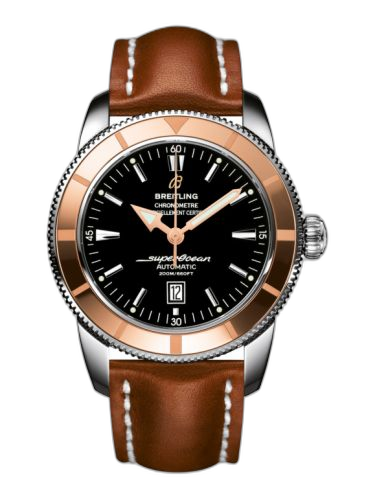 [U1732012.B868.439X] Superocean Heritage 46 Stainless Steel / Red Gold / Black / Calf