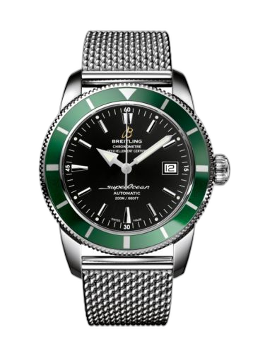 [A1732136.BA61.154A] Superocean Heritage 42 Stainless Steel / Green / Volcano Black / Milanese