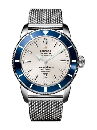 [A1732016.G642.152A] Superocean Heritage 46 Stainless Steel / Blue / Stratus Silver / Milanese