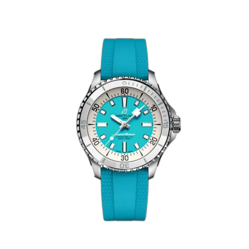 [A17377211C1S1] SuperOcean Automatic 36 Stainless Steel / Turquoise / Rubber