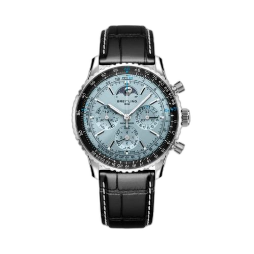 [PB1920251C1P1] Navitimer B19 Chronograph 43 Perpetual Calendar Stainless Steel - Platinum / Ice Blue