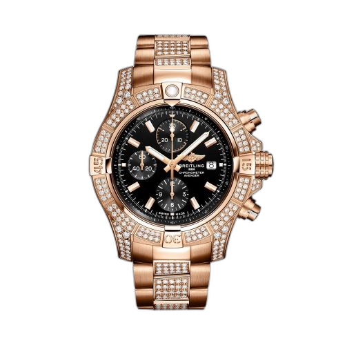 [R13317721B1T1] Avenger Chronograph 45 Red Gold - Diamond / Black / Bracelet
