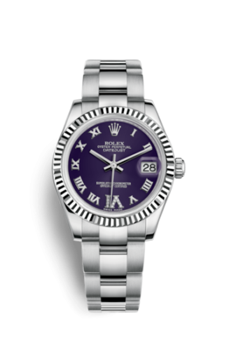 [178274-0087] Datejust 31 Stainless Steel Fluted / Oyster / Purple - Roman