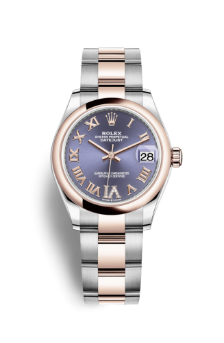 [278241-0019] Datejust 31 Stainless Steel/ Rose Gold / Domed / Aubergine - Roman / Oyster