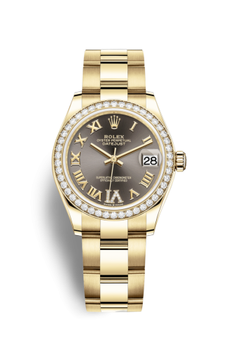[278288rbr-0025] Datejust 31 Yellow Gold / Diamond / Grey - Roman / Oyster