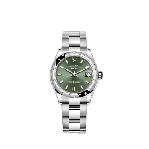 [278344rbr-0019] Datejust 31 Stainless Steel Domed Diamond / Oyster / Green