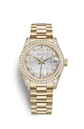 [178158-0025] Datejust 31 Yellow Gold Diamond / President / Silver Computer