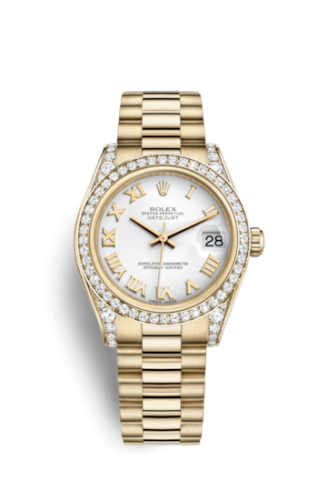 [178158-0054] Datejust 31 Yellow Gold Diamond / President / White Roman