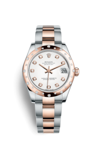 [178341-0037] Datejust 31 Rolesor Everose Domed Diamond / Oyster / White Diamond