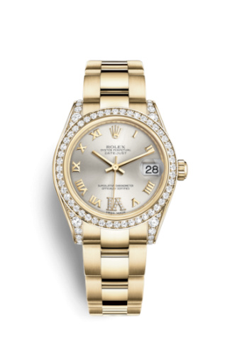 [178158-0093] Datejust 31 Yellow Gold Diamond / Oyster / Silver Roman