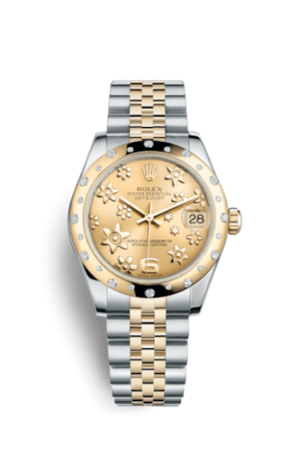 [178343-0013] Datejust 31 Rolesor Yellow Domed Diamond / Jubilee / Champagne Floral