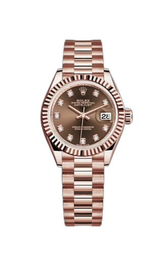 [279175-0016] Lady-Datejust 28 Everose Fluted / President / Chocolate Diamond