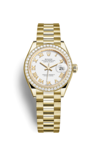[279138rbr-0031] Lady-Datejust 28 Yellow Gold Diamond / President / White Roman