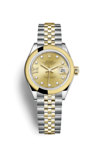 [279163-0022] Lady-Datejust 28 Rolesor Yellow Domed / Jubilee / Champagne Diamond