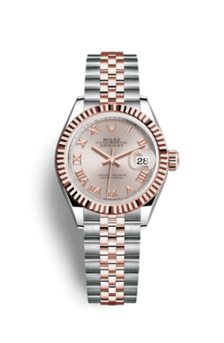 [279171-0005] Lady-Datejust 28 Rolesor Rose Fluted / Jubilee / Sundust Roman