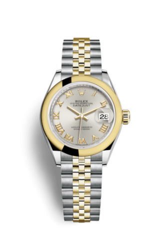 [279163-0005] Lady-Datejust 28 Rolesor Yellow Domed / Jubilee / Silver Roman
