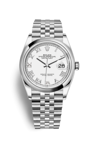 [126200-0007] Datejust 36 Stainless Steel / Domed / White Roman / Jubilee
