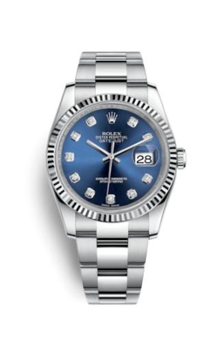 [116234-0134] Datejust 36 Stainless Steel Fluted / Oyster / Blue Diamond