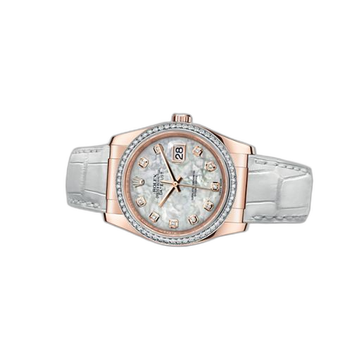 [116185-0003] Datejust 36 Everose Strap White Mother of Pearl Diamonds