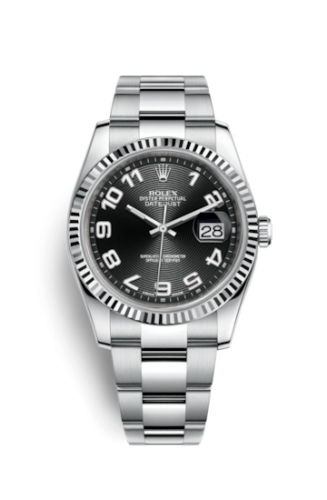 [116234-0147] Datejust 36 Stainless Steel Fluted / Oyster / Black Arabic