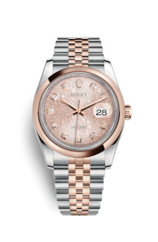[116201-0062] Datejust 36 Rolesor Everose Domed / Oyster / Pink Computer