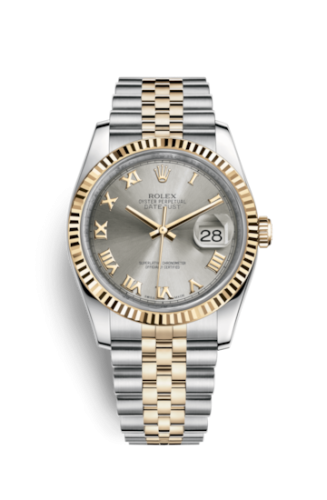 [116233-0204] Datejust 36 Rolesor Yellow Fluted / Jubilee / Steel Roman