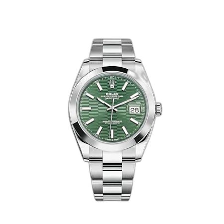 [126300-0021] Datejust 41 Stainless Steel Smooth / Oyster / Green - Fluted