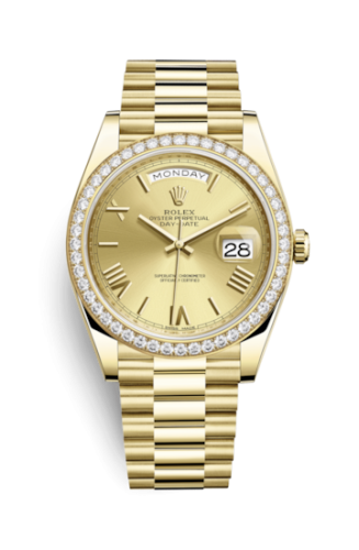 [228348RBR-0003 (aka: M228348RBR-0003)] Day-Date 40 Yellow Gold / Diamond / Champagne - Roman