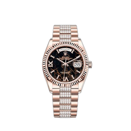 [128235-0042 (aka: M128235-0042)] Day-Date 36 Everose Gold / Fluted / Eisenkiesel / President-Diamond