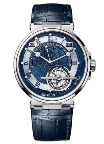 [5887PT/Y2/9WV] Marine Tourbillon Equation of Time 5887 Platinum / Blue / Alligator