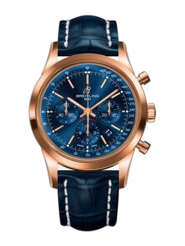 [RB015212.C940.731P] Transocean Chronograph Red Gold / Blue / Croco