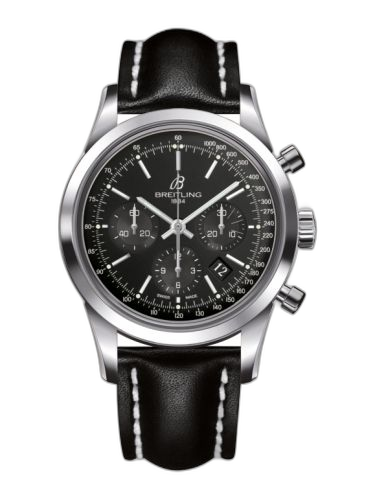 [AB015212/BA99/435X/A20BA.1] Transocean Chronograph Stainless Steel / Black / Calf / Pin