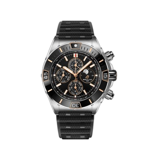 [I19320251B1S1] Super Chronomat 1461 Days 44 Stainless Steel / Black / Rubber Rouleaux