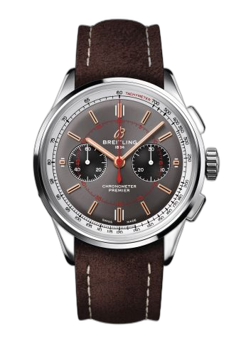 [AB0118A31B1X1] Premier B01 Chronograph 42 Stainless Steel / Wheels and Waves / Nubuck / Folding